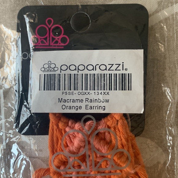 Paparazzi Macramé Rainbow Orange Earrings NEW WITH TAGS - Picture 5 of 7